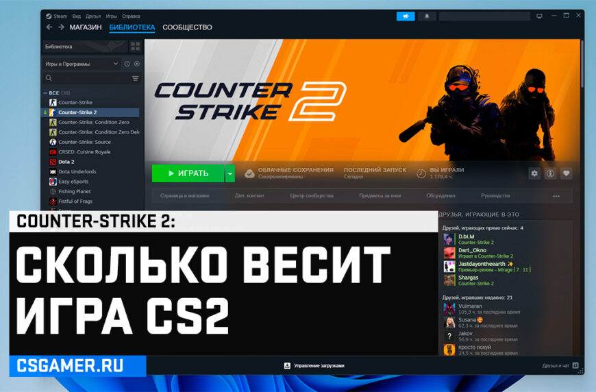 Сколько весит игра CS 2